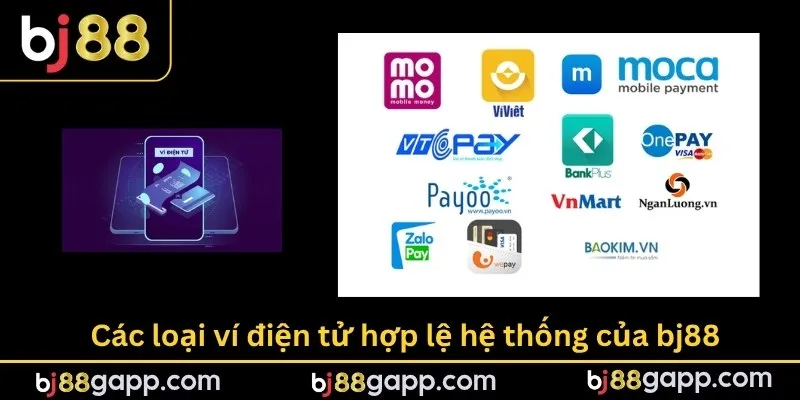 Các loại ví điện tử hợp lệ hệ thống của bj88