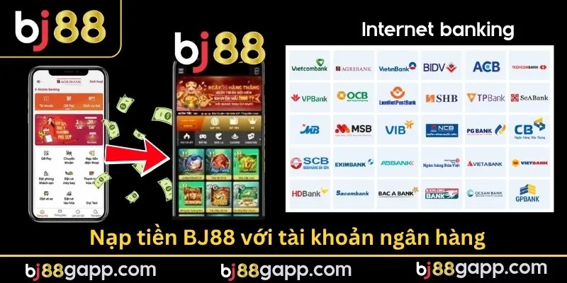 Nạp tiền BJ88 với tài khoản ngân hàng